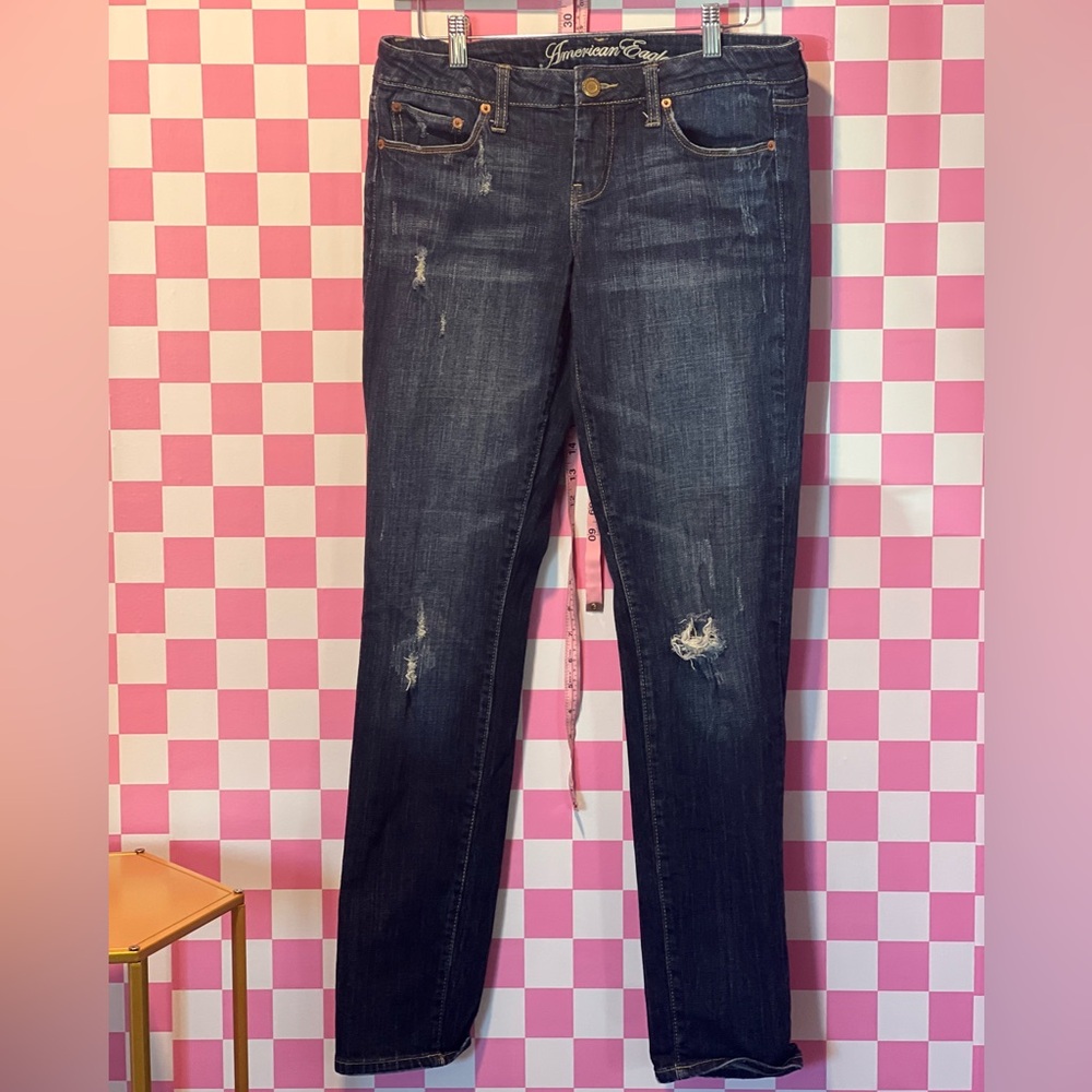 Women's Distressed American Eagle Blue Jeans
